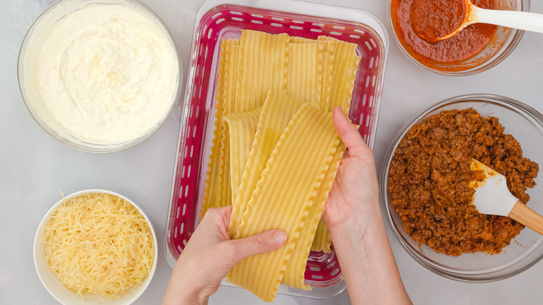Ingredients for lasagna