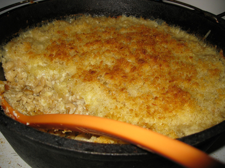 Mac and cheese, made with whole wheat pasta for a healthier alternative