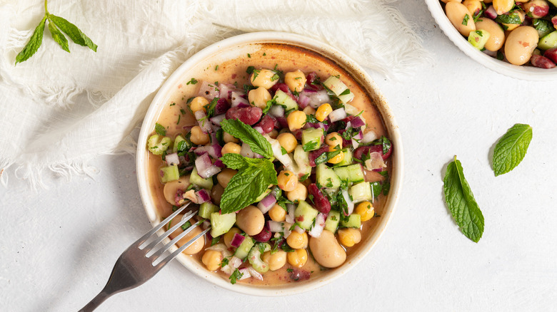 bean and herb salad