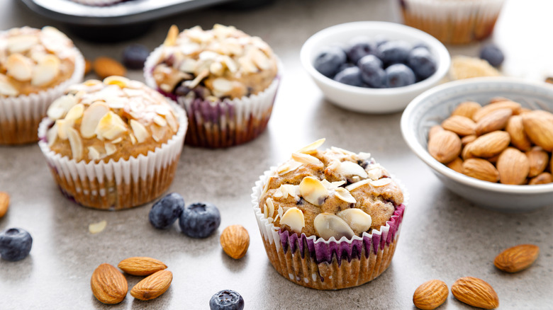 Blueberry almond muffins