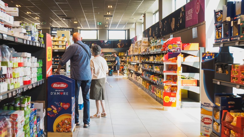 Shoppers in Aldi