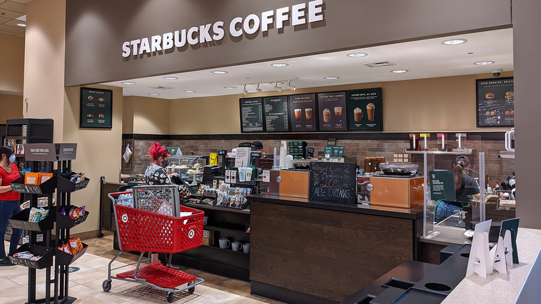 A Starbucks Coffee inside a Target store