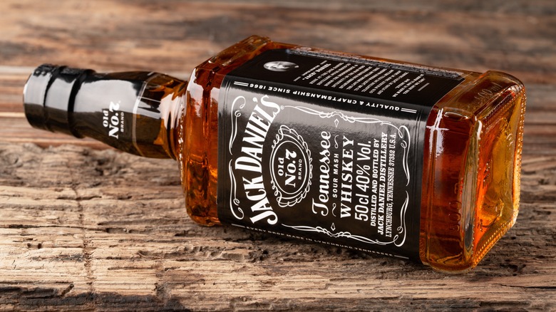 Tipped over bottle of Jack Daniel's Old No. 7