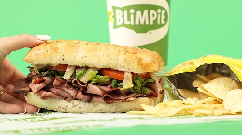Blimpie sandwich and drink