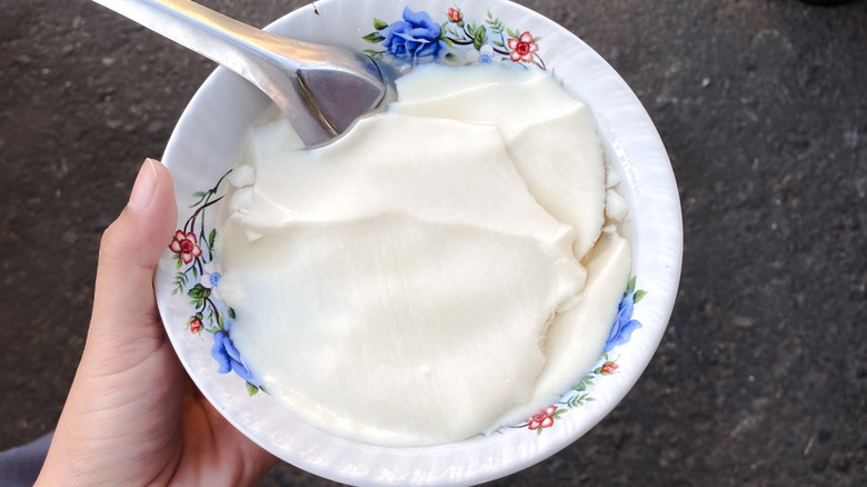 Bowl of silken tofu