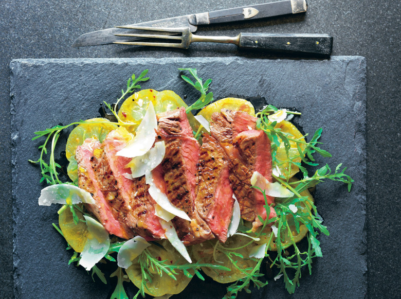 High Steaks! Tagliata With Green Tomatoes, Oregano And Mustard Recipe