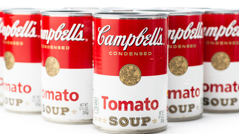 Cans of Campbell's tomato soup