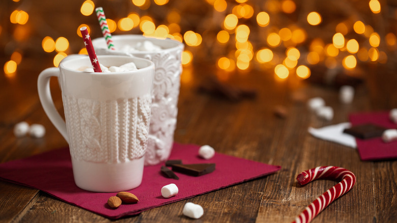Cups of hot cocoa