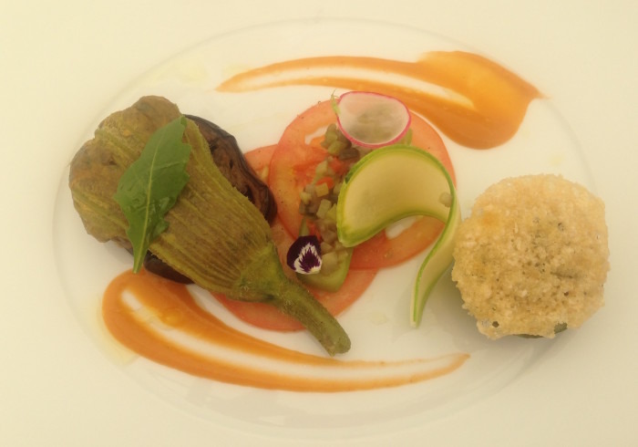 Zucchini three ways at Le Vistamar