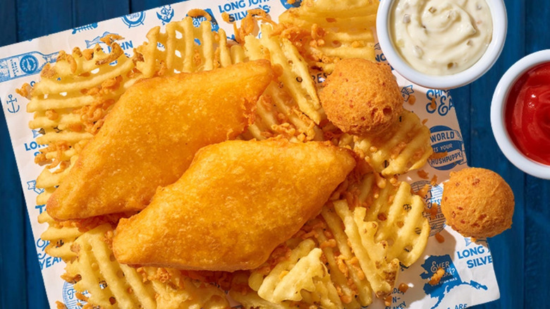Fried fish and waffle fries from Long John Silver's