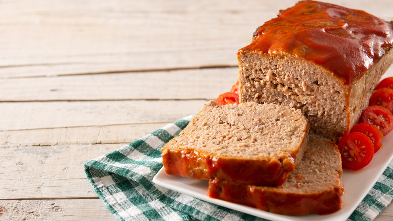 sliced tradtional meatloaf