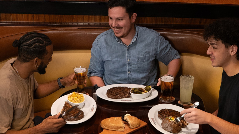 Customers dining at LongHorn Steakhouse.