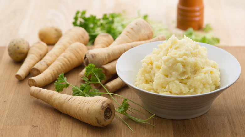 Bowl of parsnip and potato mash