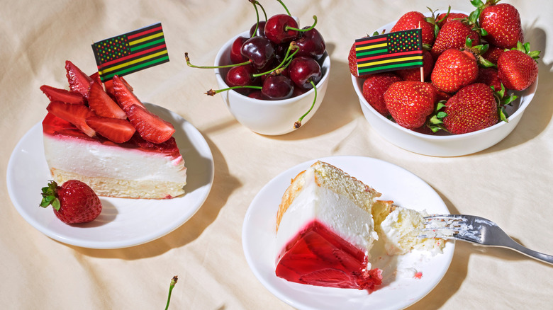 An array of red foods celebrating Juneteenth