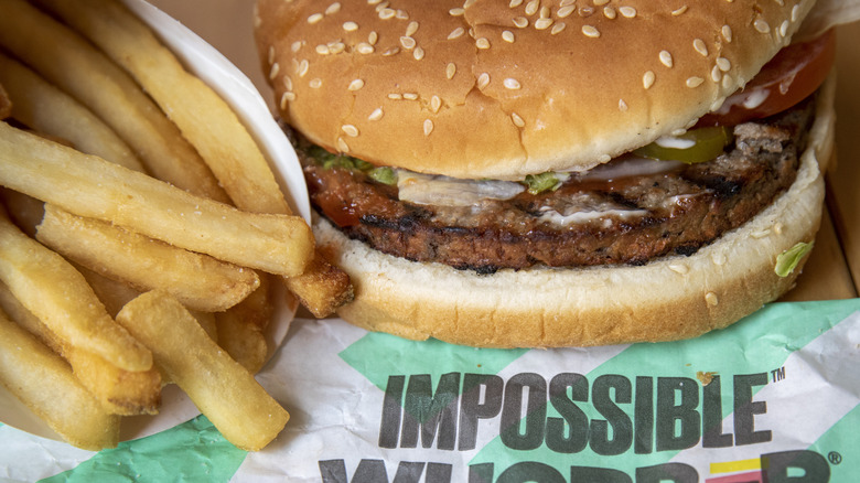 Burger King's plant-based Impossible Whopper with fries