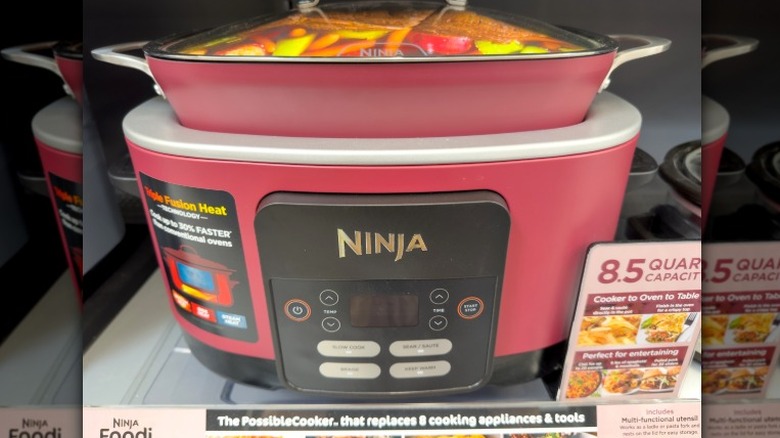 A Ninja PossibleCooker sits on a store's display shelf