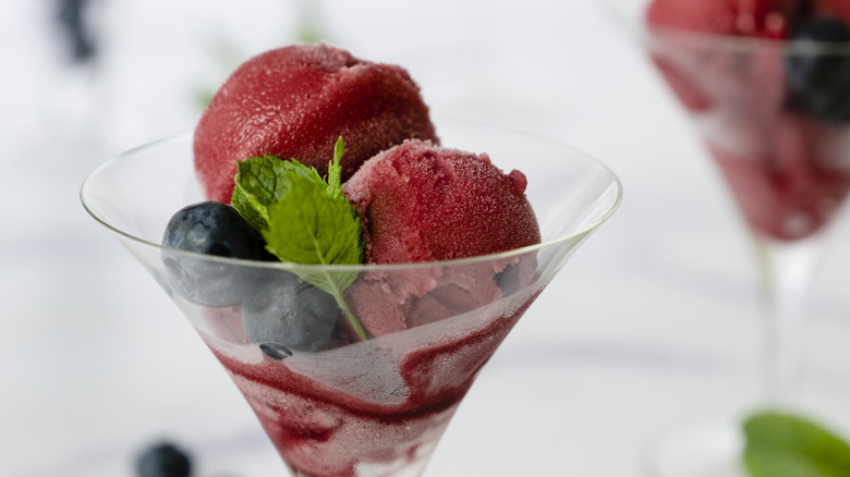 Sorbet with berries