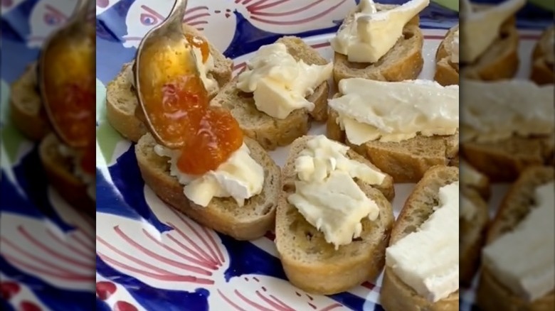 Giada De Laurentiis' Calabrian chili fig jam crostini