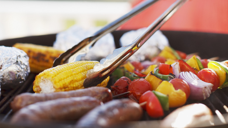 food on outdoor grill