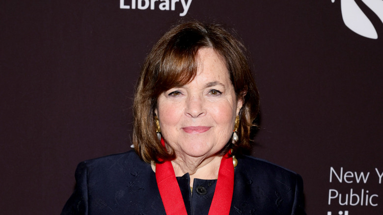 Ina Garten smiles on a red carpet for a New York City Public Library Lions Gala