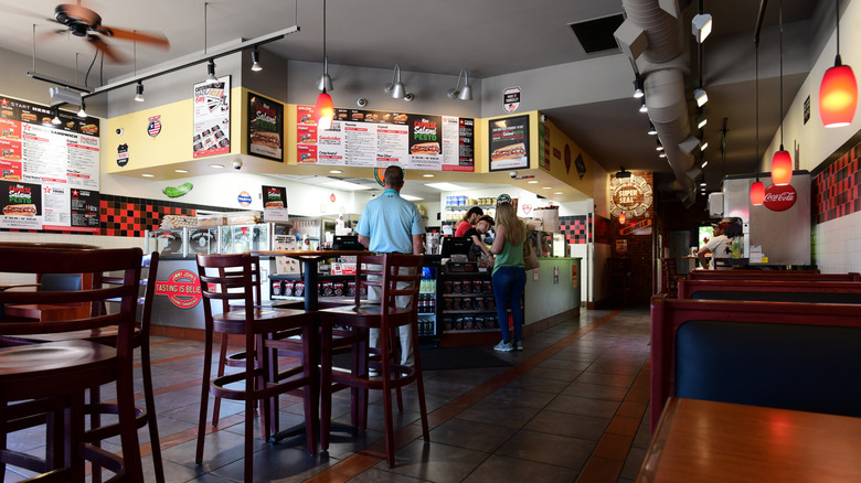 Customers inside of a Jimmy John's