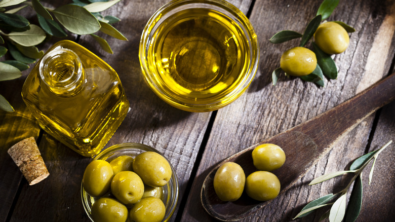 olive oil and olives