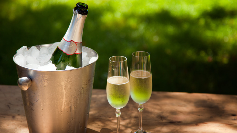 Champagne in ice bucket