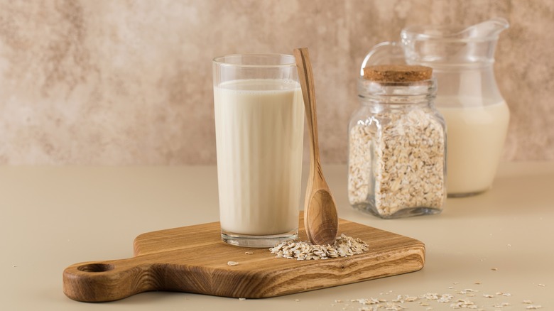 Glass of oat milk