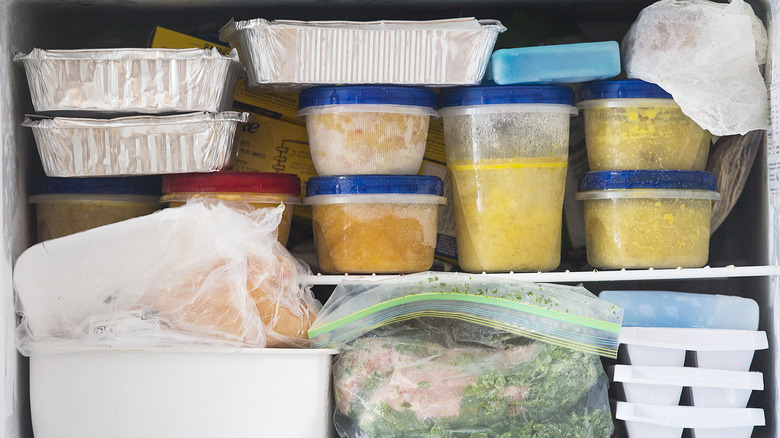 freezer filled with food