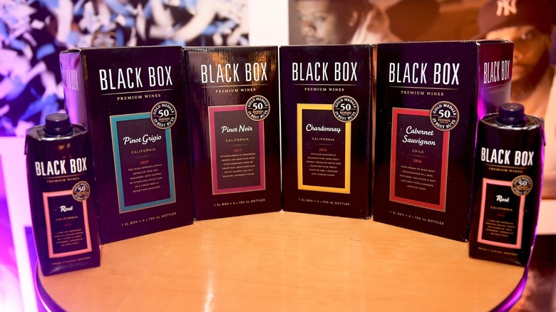 Different varieties of Black Box boxed wine 