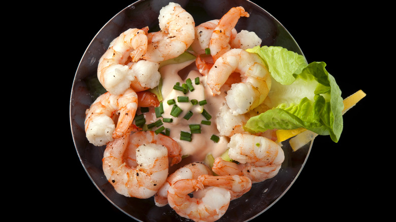 shrimp cocktail in glass