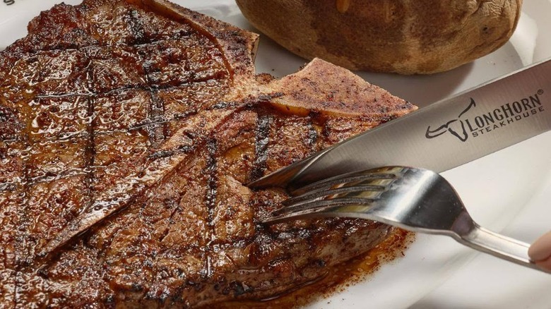 A T-bone steak from Longhorn Steakhouse