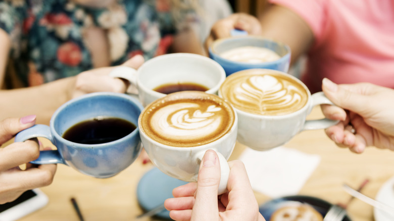 Friends enjoying coffee together.