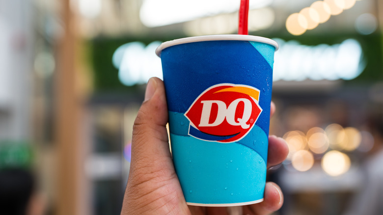 Someone holds a Dairy Queen Blizzard.