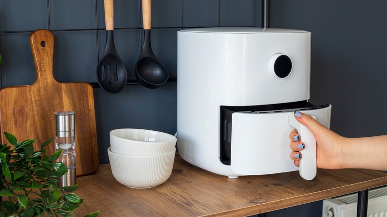 An air fryer on a counter