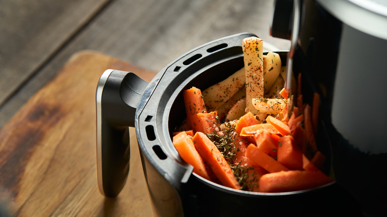 Vegetables in an air fryer