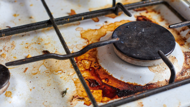 dirty gas stovetop
