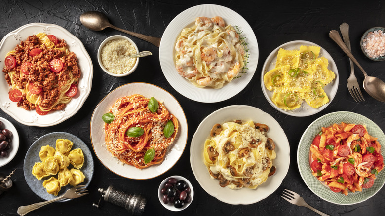 various italian pasta dishes