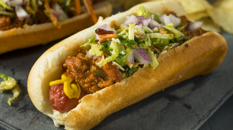 slaw dog with mustard