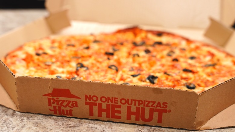 Pizza Hut pizza in a box