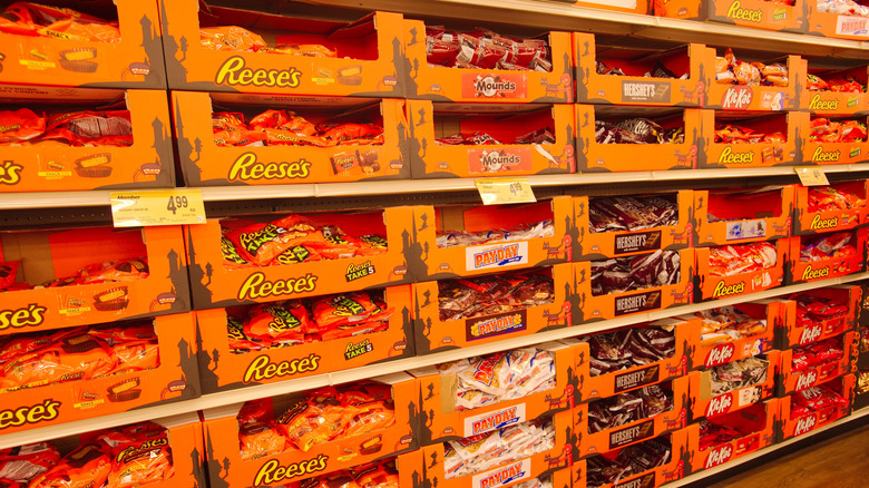 Variety of Reese's products sold in store.