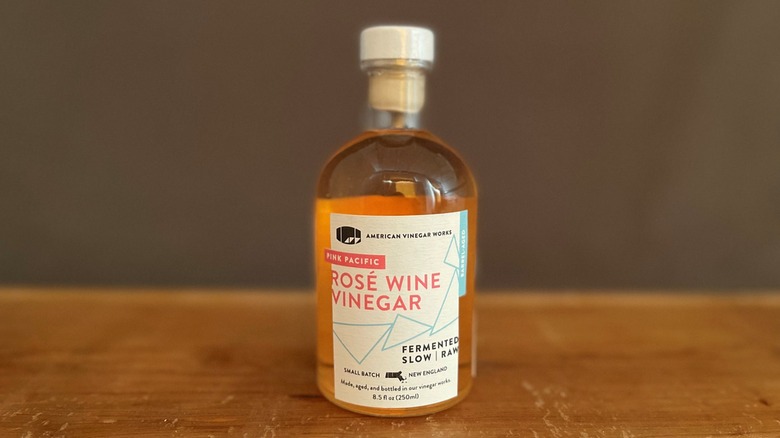 Rosé wine vinegar bottle