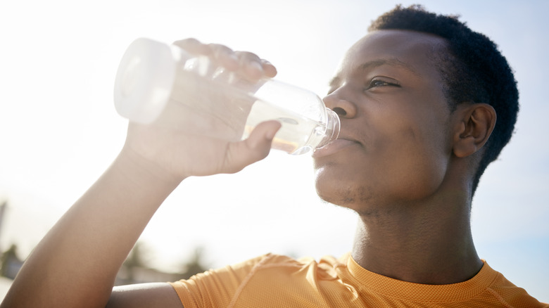 Person drinking water