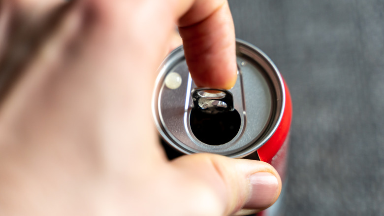 correctly opened soda can