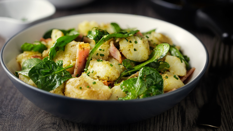 leafy pesto potato salad