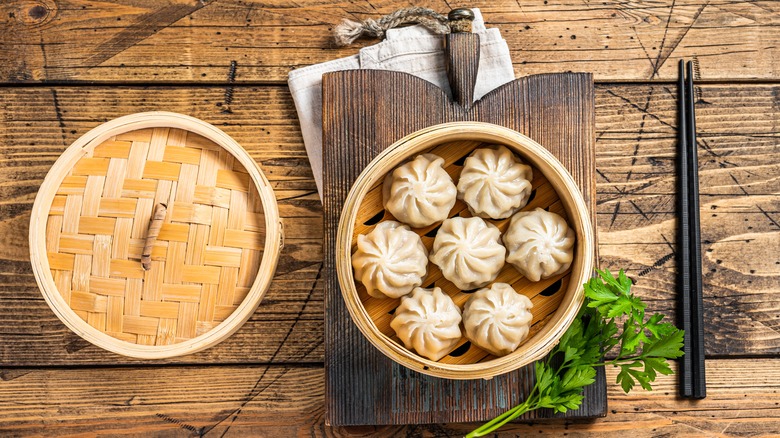 bamboo steamers used for cooking