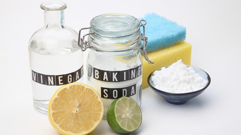 Lemons, baking soda, and vinegar