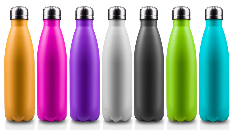 reusable water bottles in different colors