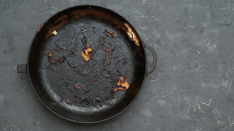dirty cast iron pan