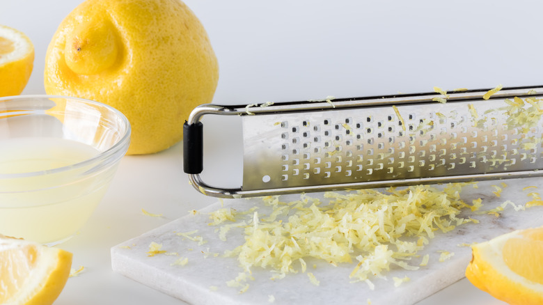 Microplane and lemon zest